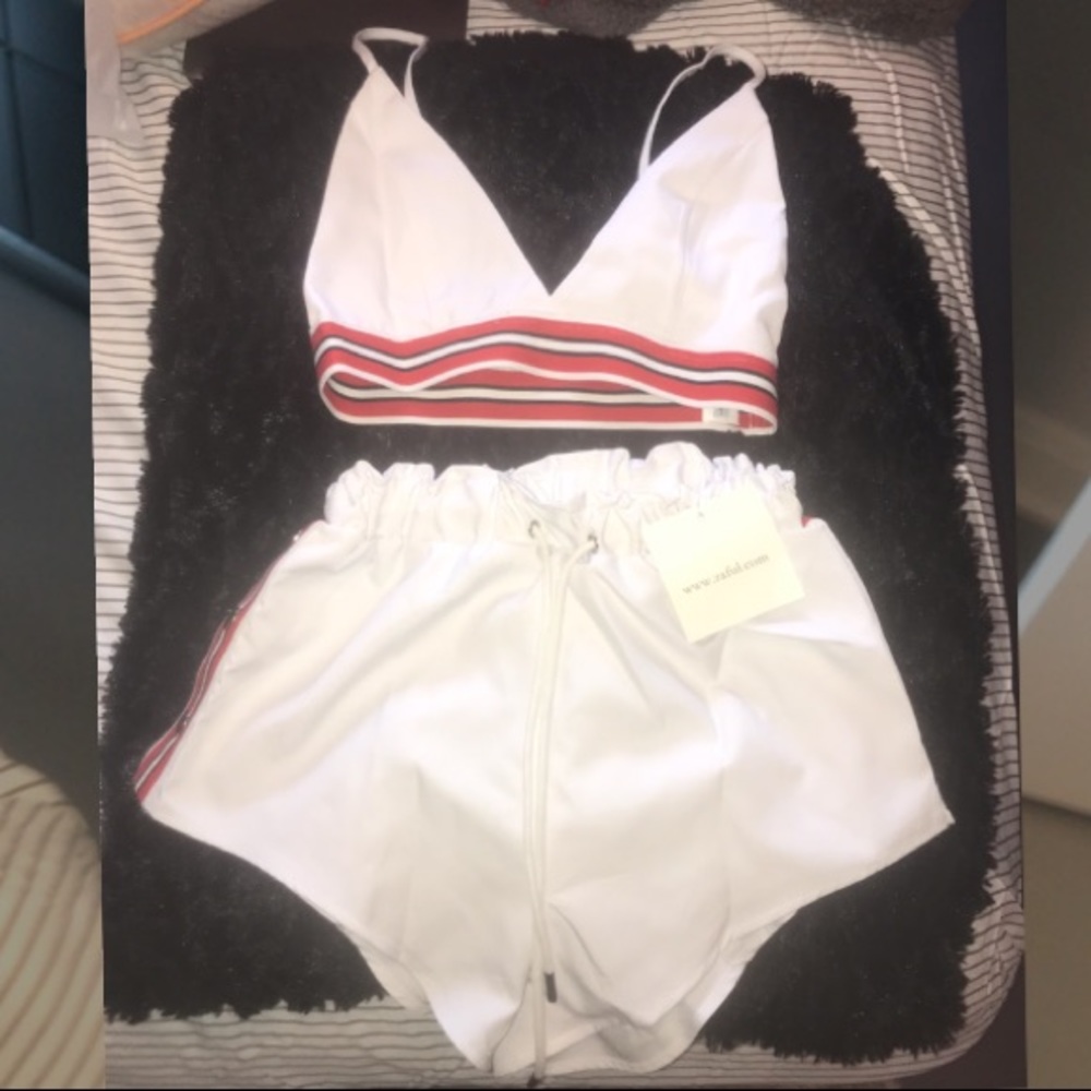Red and white two piece set!